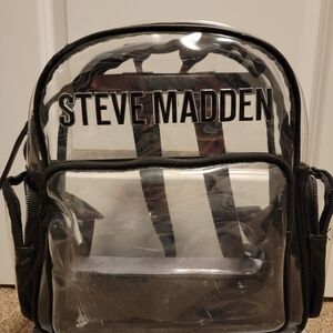 Steve Madden Clear Backpack with Black Trim